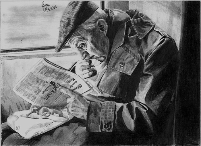 Мужчина с газетой. Автор: Laura Muolo.