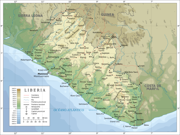 Карта Либерии. \ Фото: en.wikipedia.org.