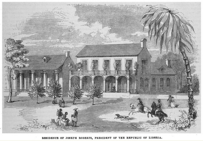 Резиденция Джозефа Дженкинса Робертса, первого президента Либерии, между 1848 и 1852 годами. \ Фото: en.wikipedia.org.