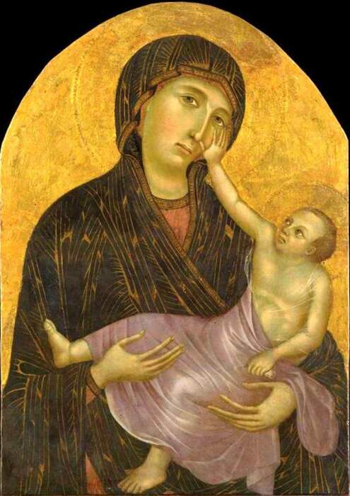 Чимабуэ: Мадонна с младенцем, 1283-1284 гг. \ Фото: allpainters.ru.