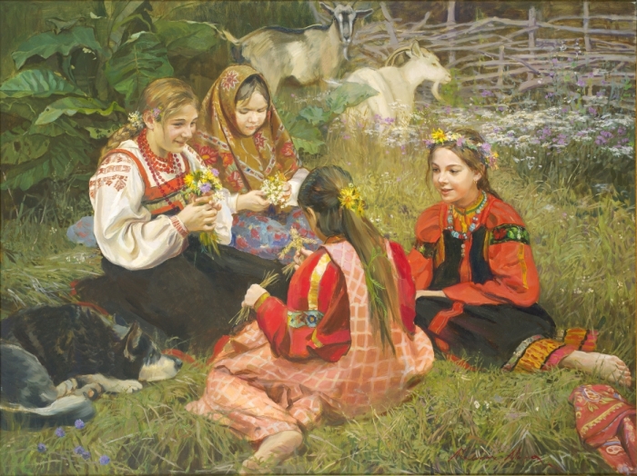 Девочки на поляне. Автор: Молодых Мария.
