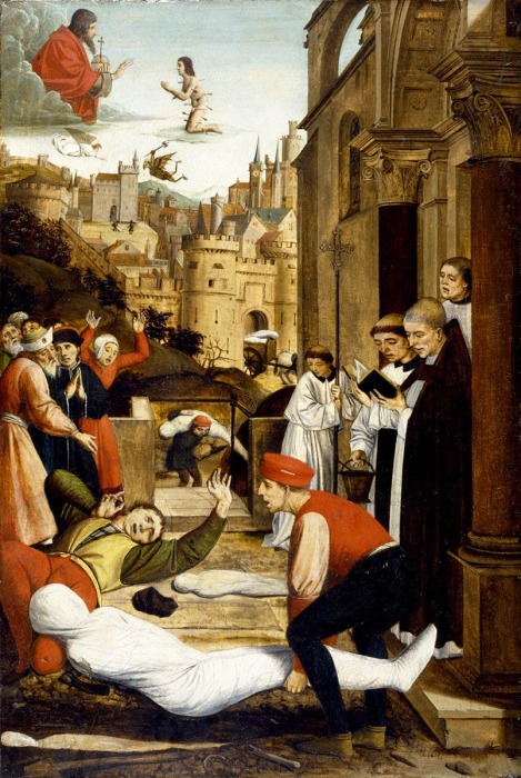 Святой Себастьян, ходатайствующий за больных чумой, Жосс (Йос) Лиферинкс, 1497-1499 гг. \ Фото: infobae.com.