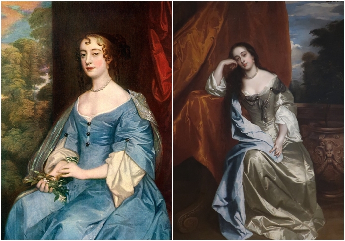 Слева направо: Барбара Вильерс. \ Барбара Вильерс на портрете кисти Питера Лели.