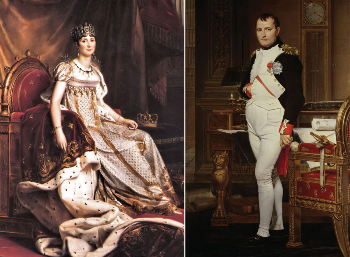 Слева: Портрет Жозефины. \ Справа: Портрет Наполеона Бонапарта. \ Фото: brewminate.com.