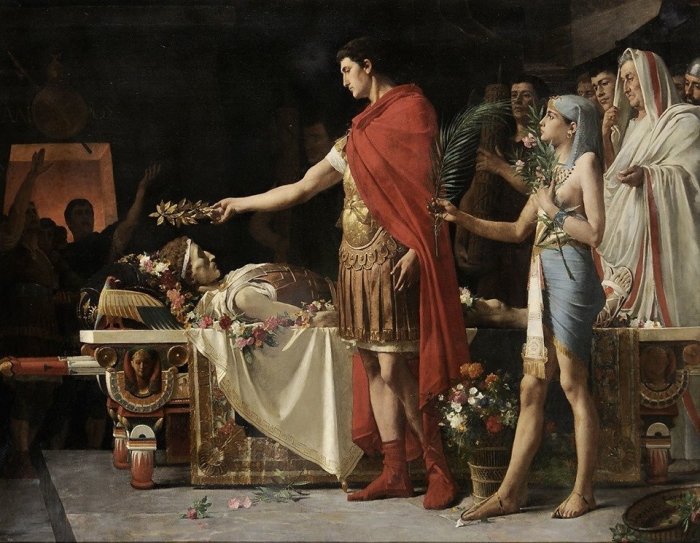 «Клеопатра и Марк Антоний у тела Цезаря», французский художник Lionel Noel Royer. \ Фото: livejournal.com.