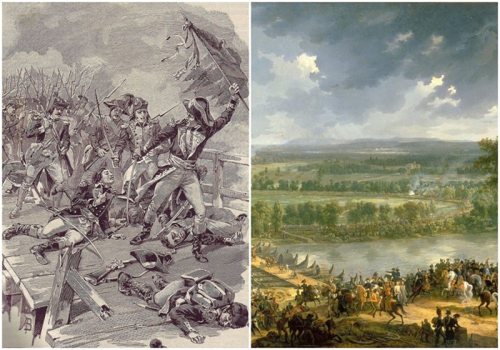 Слева направо: Бой при Арколе. \ Сражение при Арколе,  Луи Бакле дАльб, 1804 год.