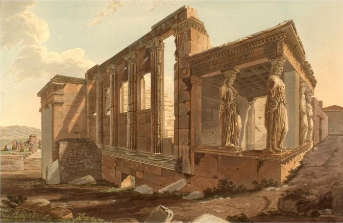 Эрехтейон в афинском Акрополе. Эдвард Додвелл. 1821 г.