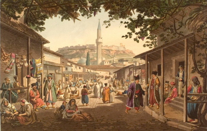 Рынок в Афинах. Эдвард Додвелл. 1821 г.