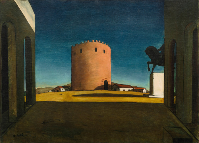 Красная Башня, Джорджо де Кирико, 1913 год. (Данное произведение искусства находится в коллекции Пегги Гуггенхайм). \ Фото: guggenheim.org.