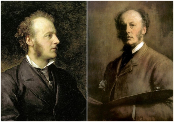 Слева направо: Портрет Джона Эверетта Милле, Джордж Фредерик Уоттс, 1871 год. \ Фото: Автопортрет Джон Эверетт Милле.
