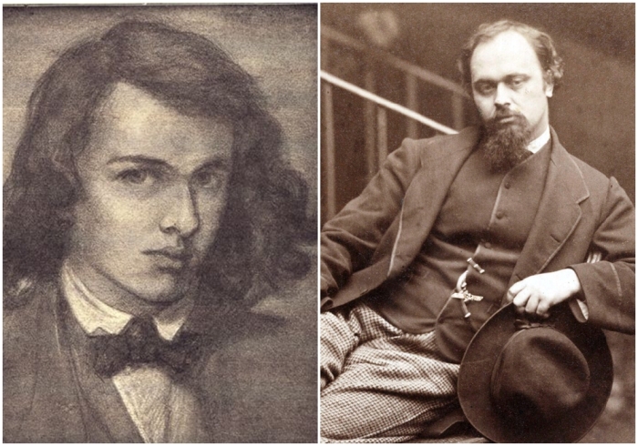 Слева направо: Автопортрет, 1847 год. \ Данте Габриэль Россетти.