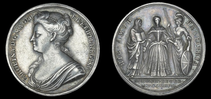 Официальная коронационная медаль королевы Каролины в 1727 году. \ Фото: th.bing.com.
