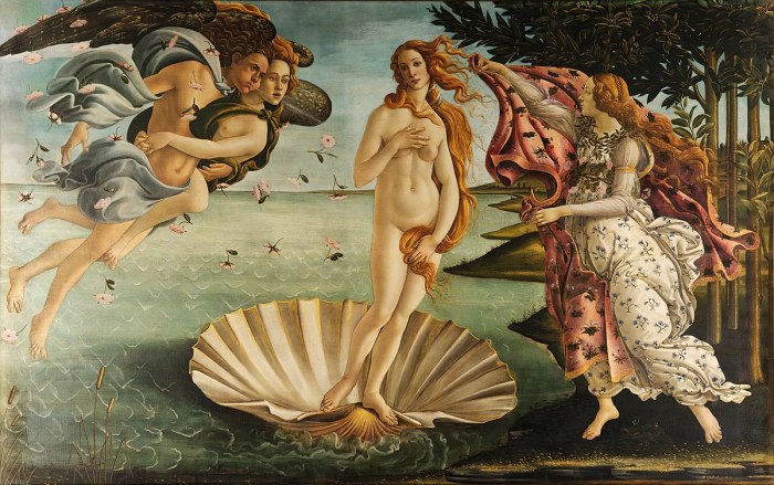 Рождение Венеры (1486) - Боттичелли.