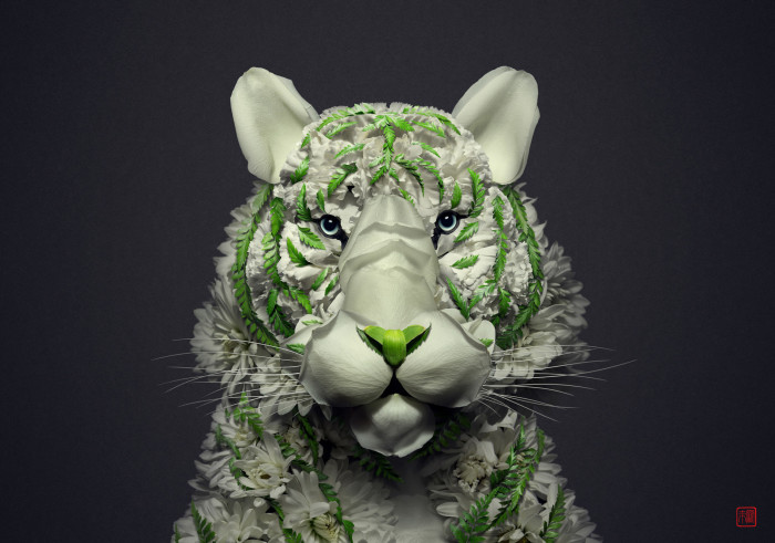 Белый тигр. Автор: Raku Inoue.