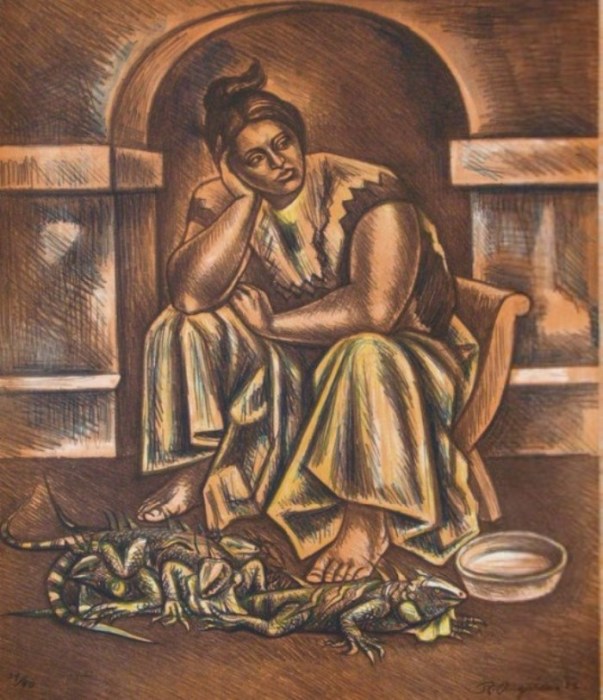 Продавец игуан, 1983 год. Автор: Raul Anguiano.