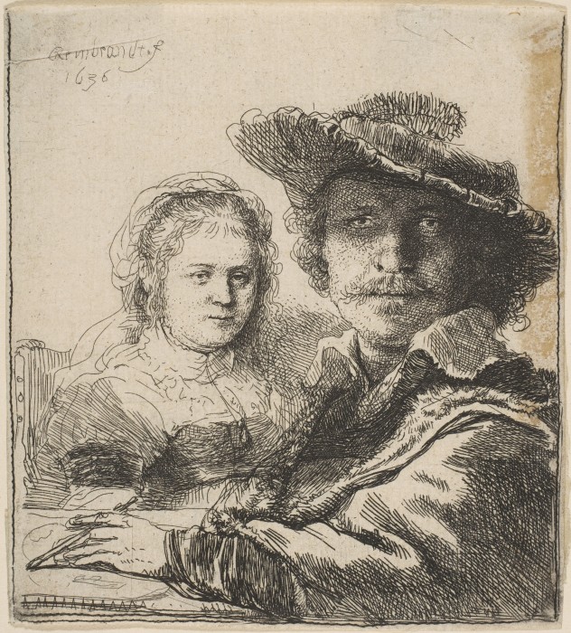 Рембрандт и Саския, набросок. / Фото: museumkijker.nl.