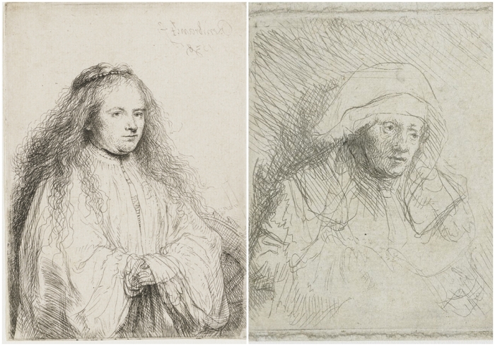 Слева направо: Саския в образе св. Катерины, 1638 год. \ Больная, 1642 год.