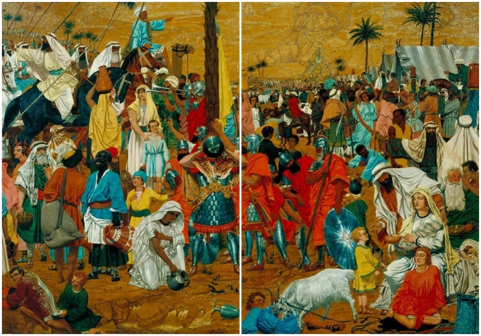 Фрагменты из картины Бегство из Египта, Ричард Дадд, 1849-50 годы.