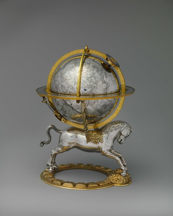 Небесный глобус с часовым механизмом, Герхард Эммозер, 1579 год. \ Фото: google.com.
