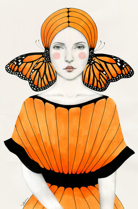 Оранжевая бабочка. Автор: Sofia Bonati.