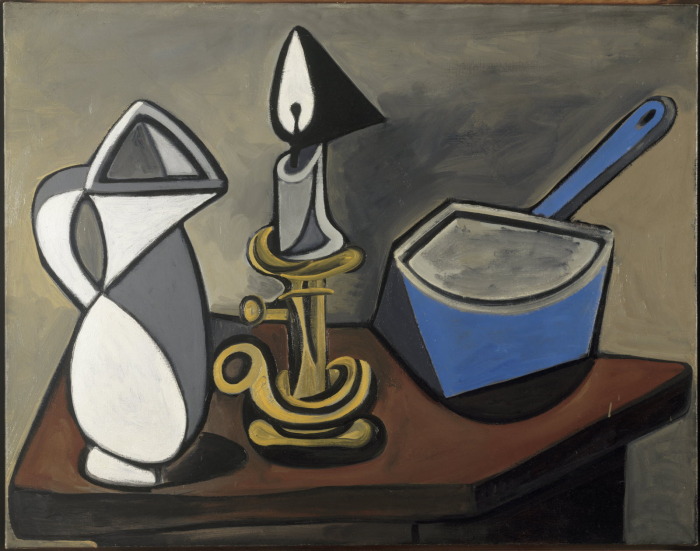 Кувшин, свеча и эмалированная кастрюля, Пабло Пикассо.  Фото: pinterest.es.