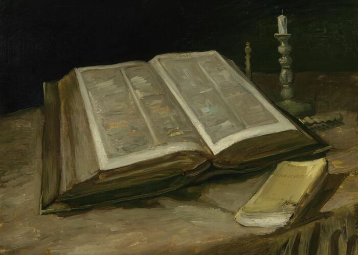 Натюрморт с Библией, Винсент ван Гог, 1885 год.  Фото: displate.com.