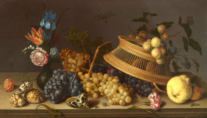 Натюрморт с цветами, фруктами, раковинами и насекомыми, Бальтазар ван дер Аст, 1629 год. \ Фото: google.com.