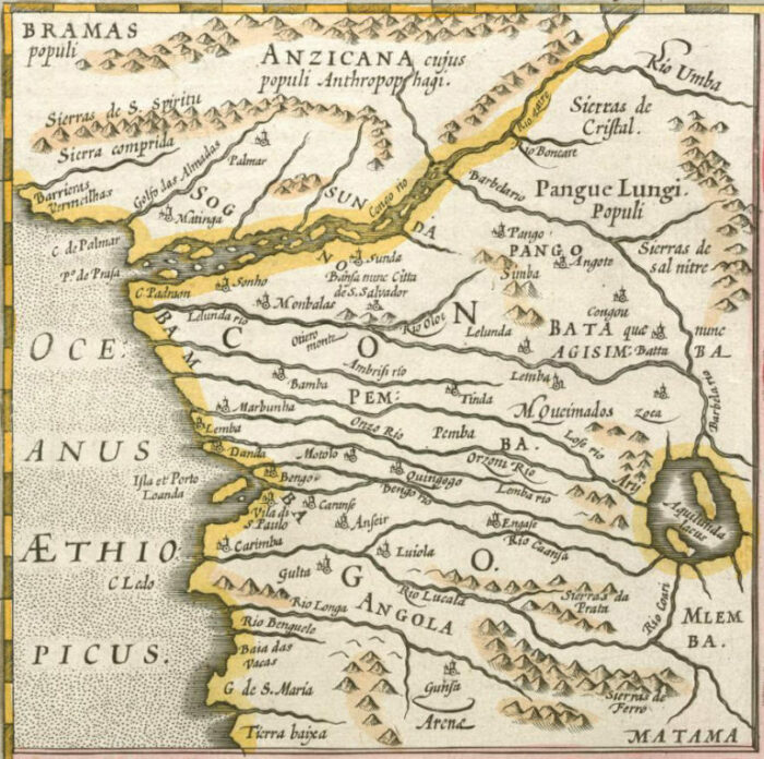 Европейская карта Королевства Конго, около 1630 года. \ Фото: greatestadventurers.com.