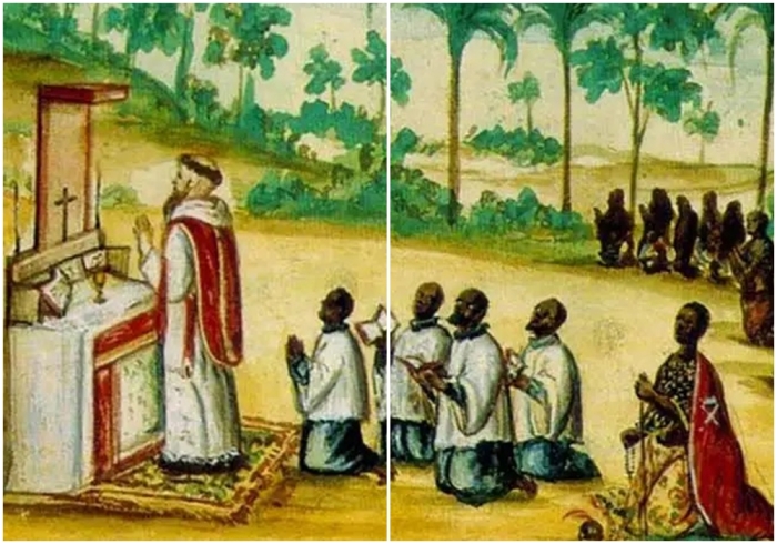 Миссионер-капуцин, ведущий мессу в Согно, 1740-е годы,