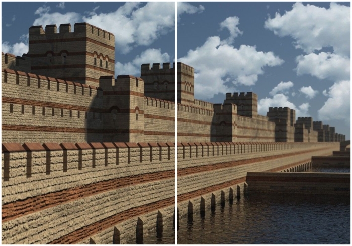 Феодосийские стены Константинополя, IV-V века нашей эры.