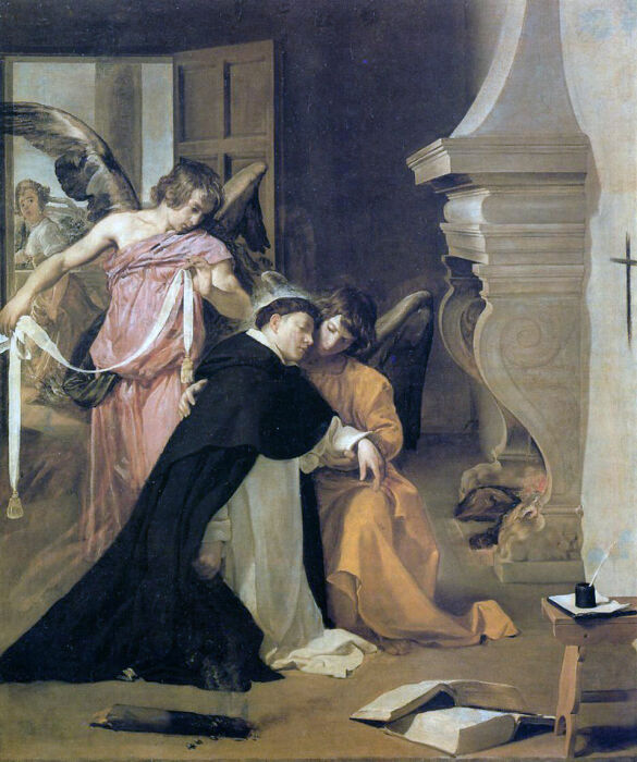 Фому сопровождают ангелы с мистическим поясом чистоты после его доказательства целомудрия, Диего Веласкес. \ Фото: upload.wikimedia.org.