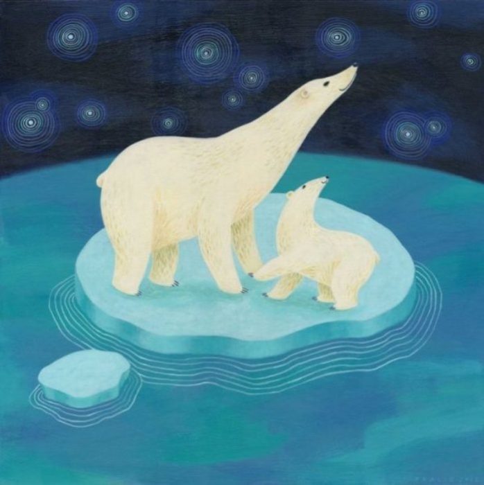 Белые медведи на льдине. Автор: Tracie Grimwood.