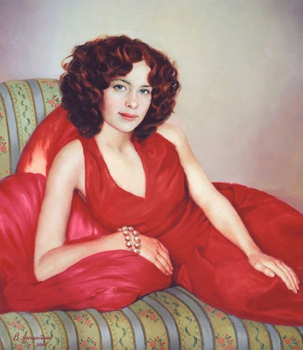 Девушка в красном платье. Автор: Владимир Александров.