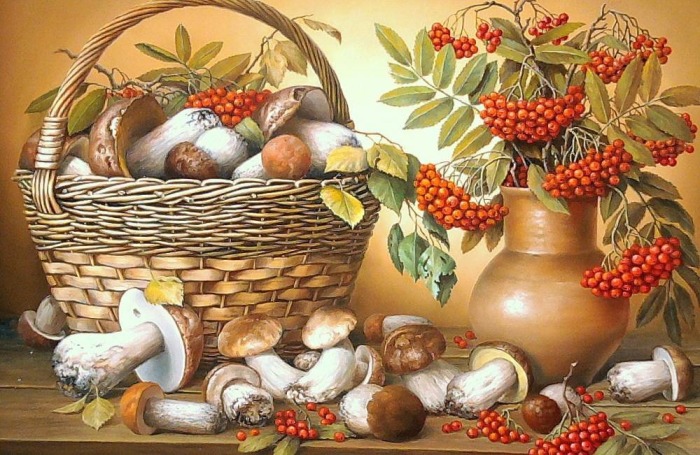 Натюрморт с грибами. Автор: Владимир Княгницкий.