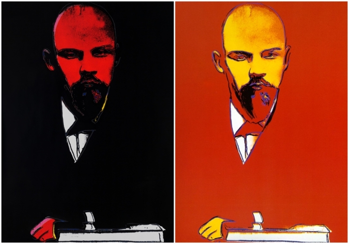 Слева направо: Чёрный Ленин, Энди Уорхол. \ Красный Ленин, Энди Уорхол.