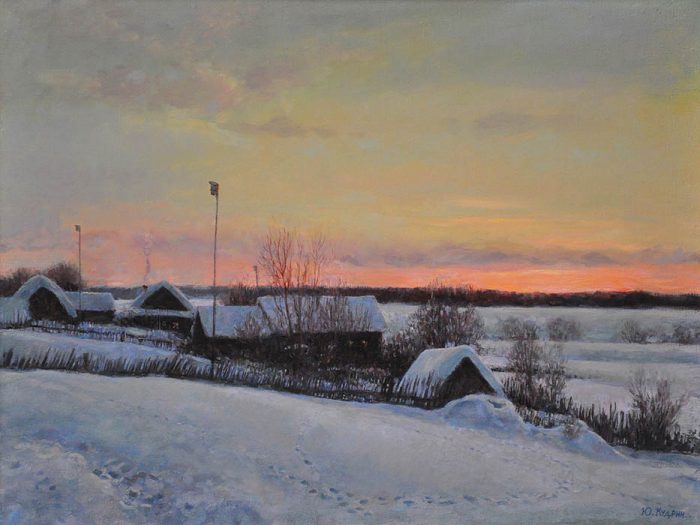 Морозный закат. Автор: Юрий Кудрин.