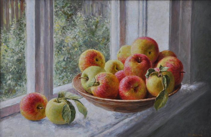 Яблоки на окне. Автор: Юрий Кудрин.