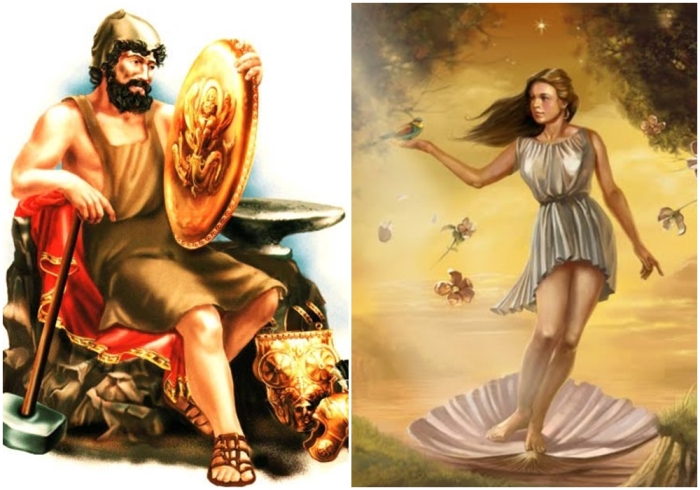 Слева направо: Гефест. \ Афродита.