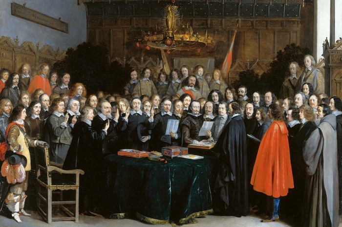 Ратификация Мюнстерского договора, Герард тер Борх (II), 1648 год. \ Фото: bing.com.