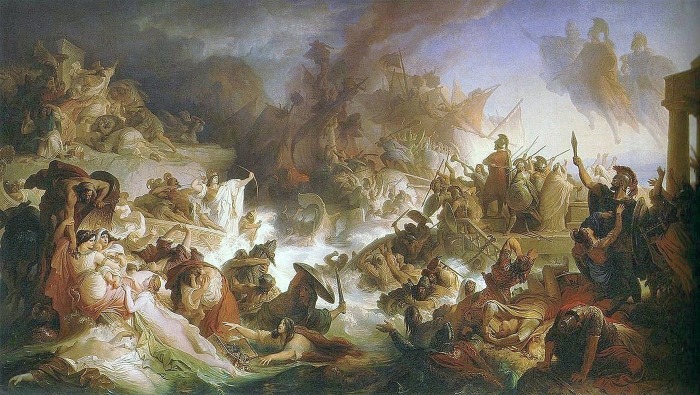 Битва при Саламине, Вильгельм фон Каульбах, 1868 год. \ Фото: diplomatique.org.br.