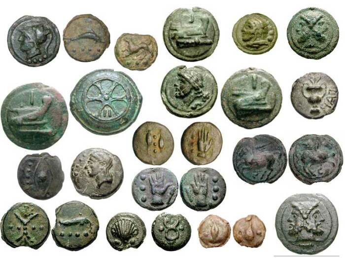 Медные древнеримские монеты. \ Фото: twitter.com.