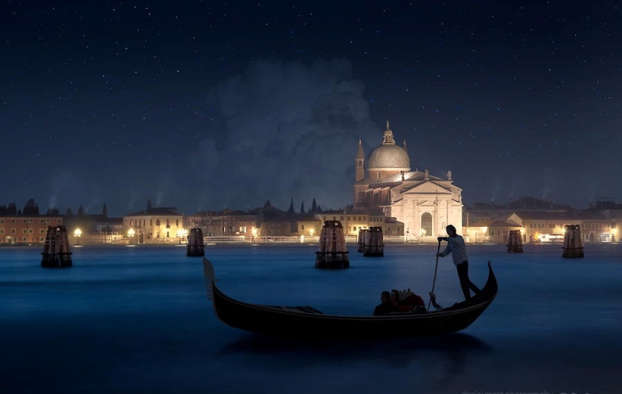 Рождественская ночь в Венеции. Автор фото: Daniel Metz.