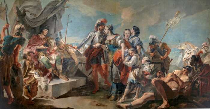 Триумф Аврелиана или королева Зенобия перед Аврелианом, Джованни Баттиста Тьеполо, 1717 год. \ Фото: museodelprado.es.