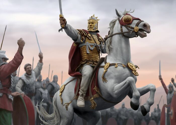 Кадр из игры «Рим II: Тотальная война»: Император Аврелиан. \ Фото: shogun-2-total-war.