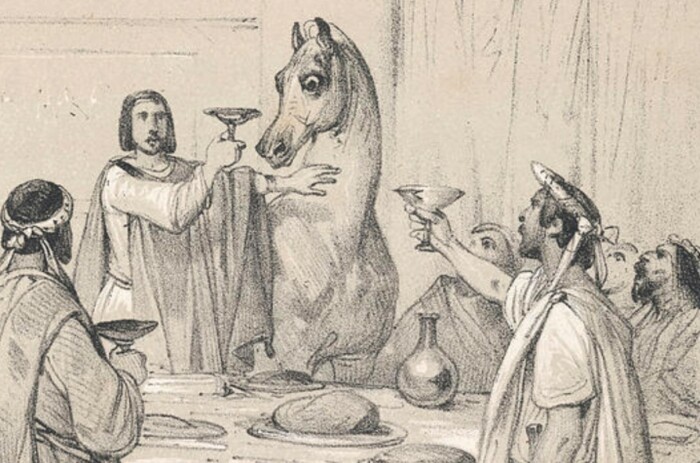 Калигула со своим любимым конём. \ Фото: images.arcpublishing.com.