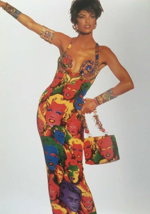 Линда Евангелиста в платье Уорхол Мэрилин от Джанни Версаче, 1991 год. \ Фото: ladyblitz.it.