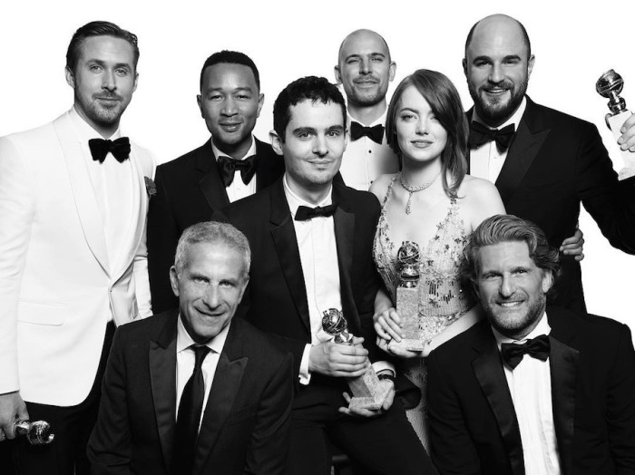 Команда «La La Land». Номинация «Лучший фильм, комедия, мюзикл». Авторы: Mert Alas и Marcus Piggott.