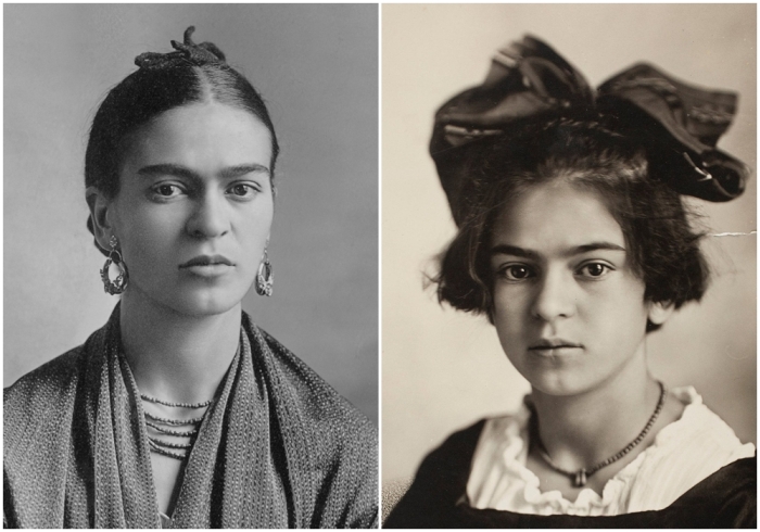 Слева направо: Фрида Кало. \ Фрида Кало в возрасте 12 лет.