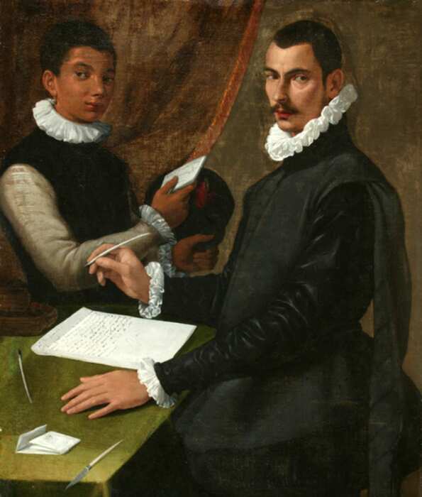 Портрет Неизвестного мужчины и его слуги, Бартоломео Пассаротти, 1579 год. \ Фото: commons.wikimedia.org.