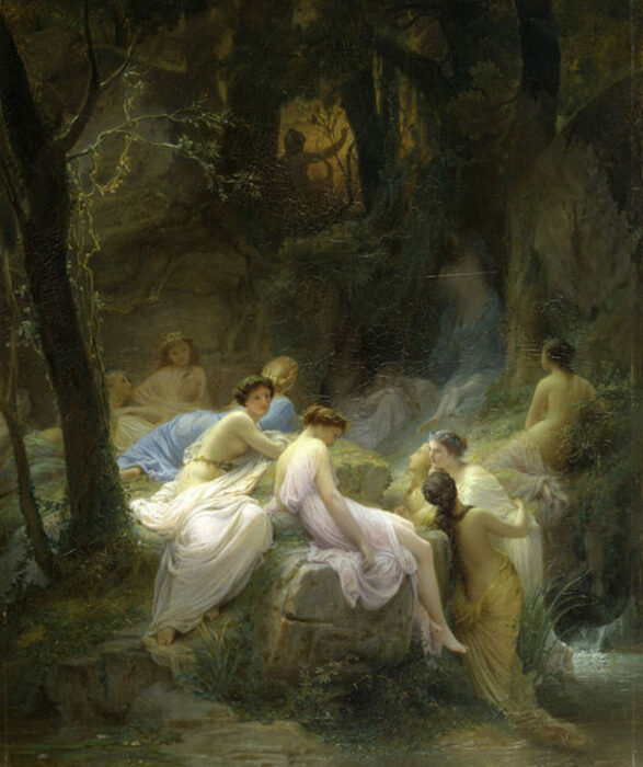 Нимфы, слушающие песни Орфея, Шарль Франсуа Жалабер, (1853 год). \ Фото: symbolsage.com.